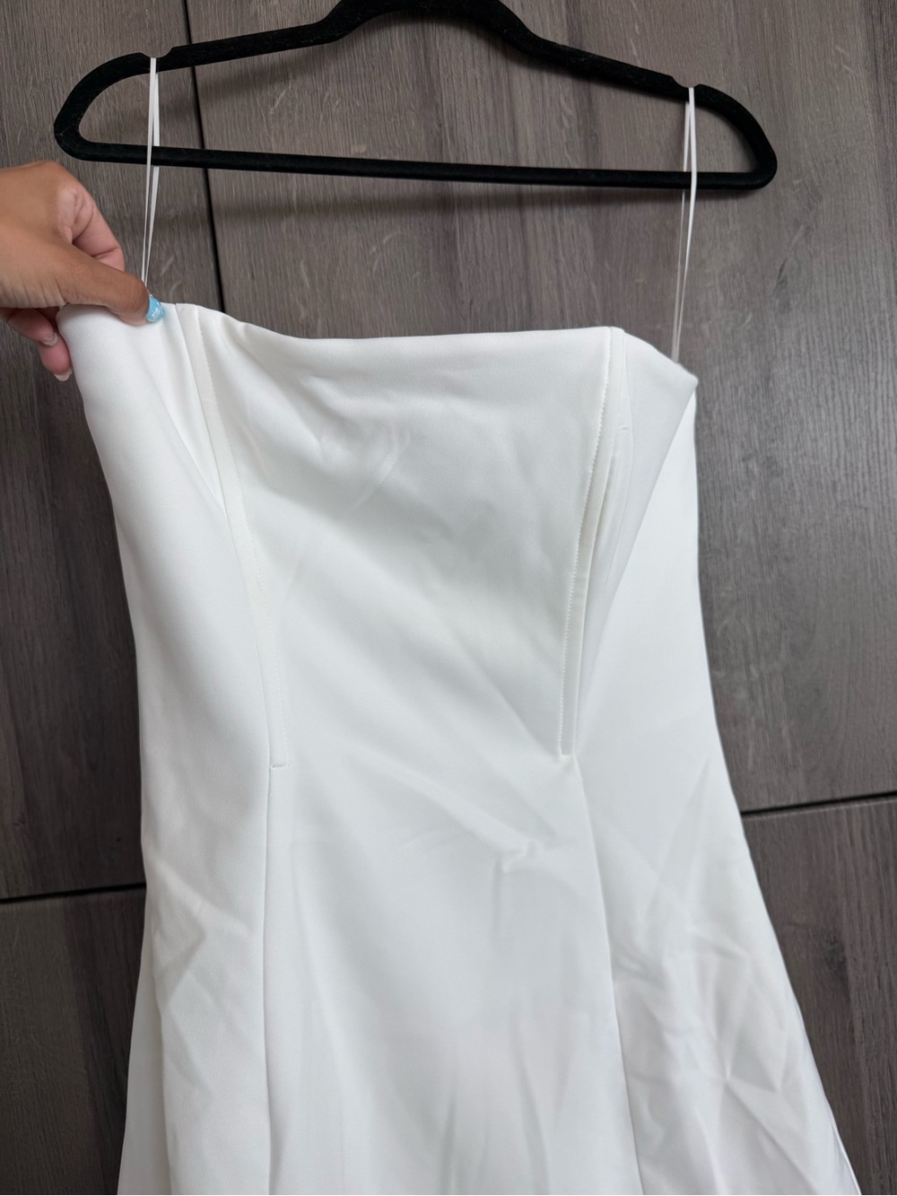 Showpo White Strapless Peplum Maxi Dress